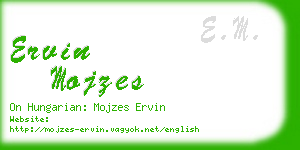 ervin mojzes business card